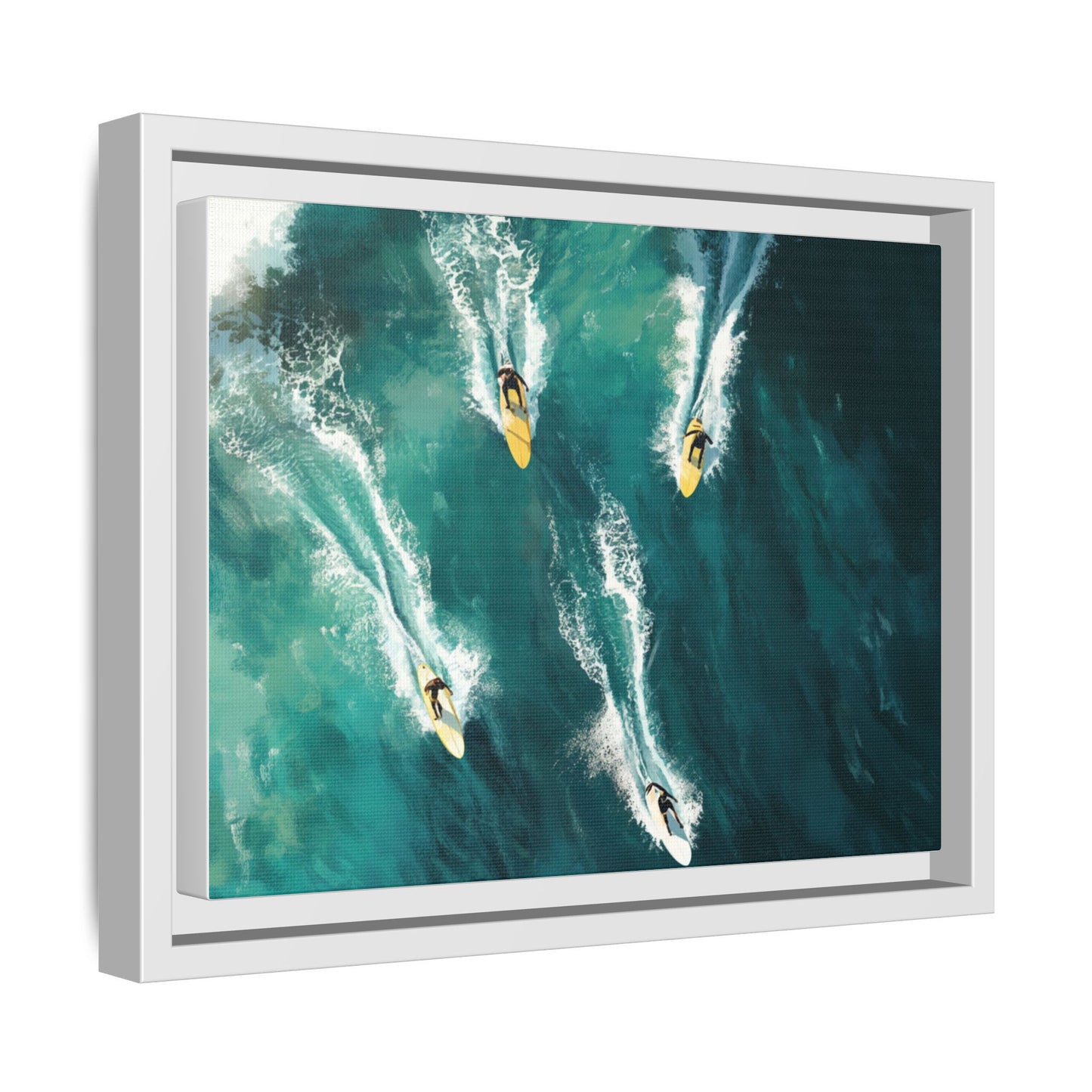 Surfing Adventure Framed Canvas Art, Ocean Wall Decor, Beach Lover Gift, Summer Home Decoration, Coastal Artwork
