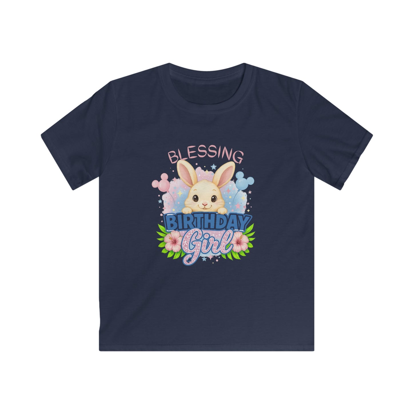 Kids Birthday Tee, Birthday Girl Shirt, Rabbit Graphic Tee, Gift for Kids, Easter Celebration Outfit