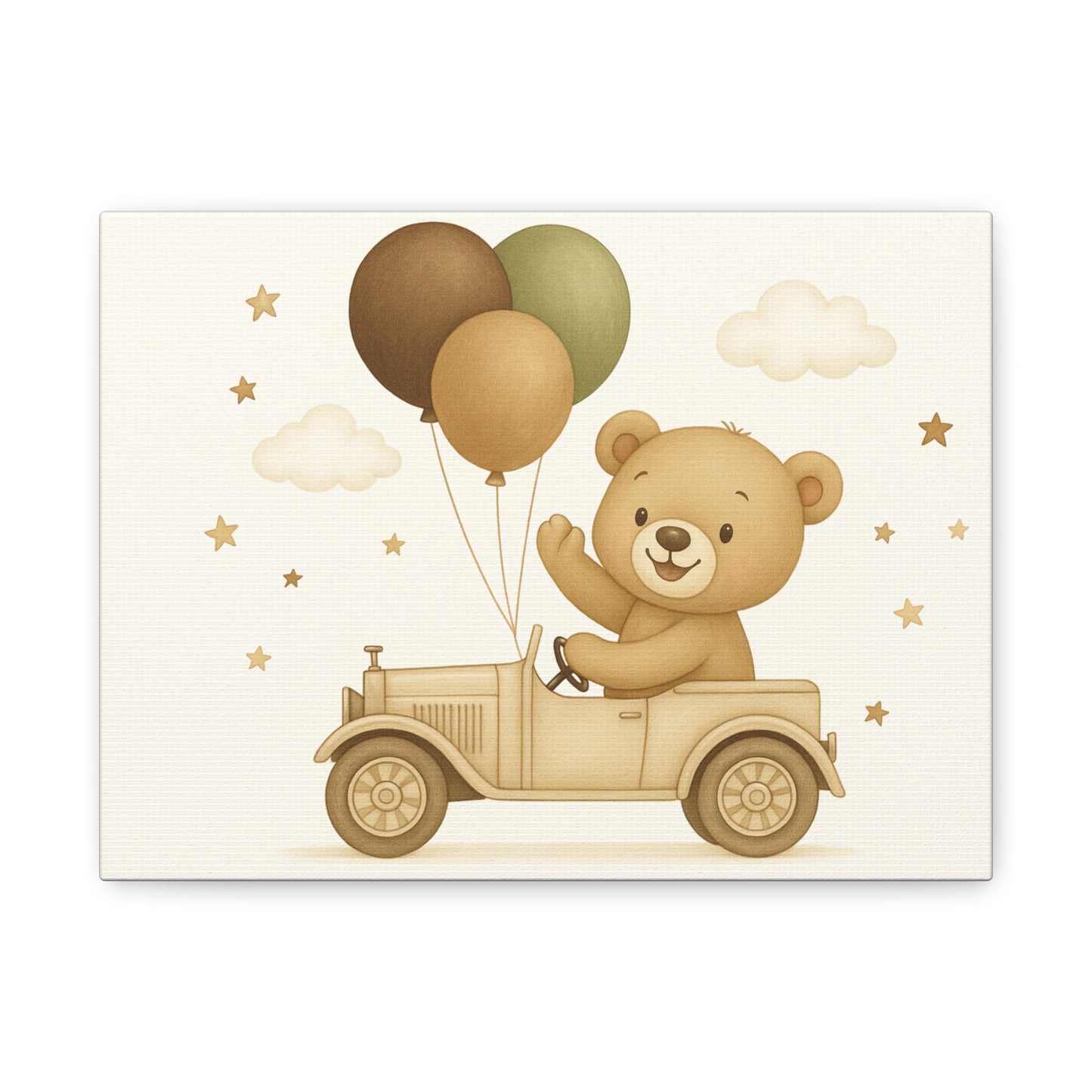 Adorable Bear Canvas Art Print, Kids Room Decor, Nursery Wall Art, Baby Shower Gift, Whimsical Home Accent, Animal Themed Decor