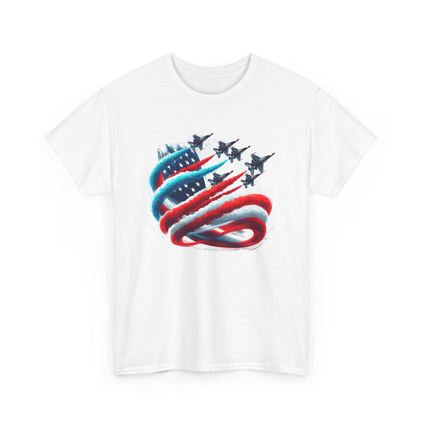 Patriotic Unisex Heavy Cotton Tee - Star-Spangled Americana T-Shirt, Fourth of July, Independence Day, Summer Barbecue