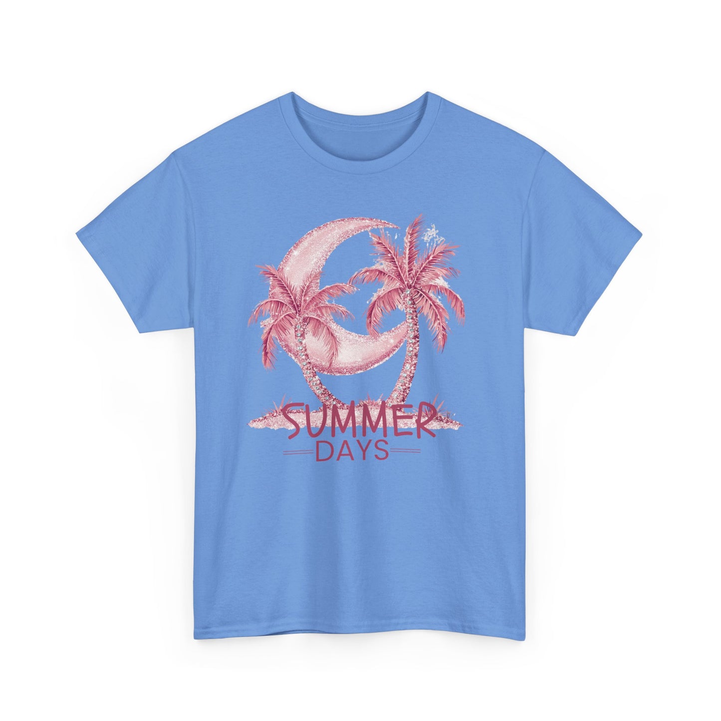 Summer Days Unisex Heavy Cotton Tee, Beach Vibes T-Shirt, Casual Wear, Gift for Him/Her, Summer Party Top, Vacation Shirt