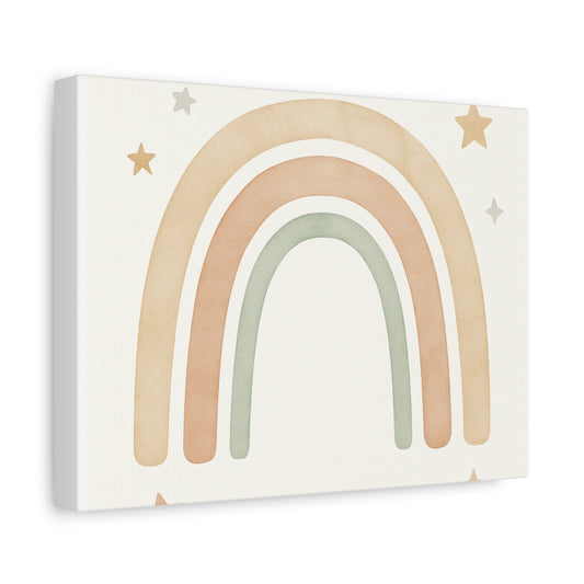 Rainbow Wall Art Canvas, Nursery Decor, Boho Home Accents, Gift for Baby Shower, Kids Room Decoration, Colorful Art Print