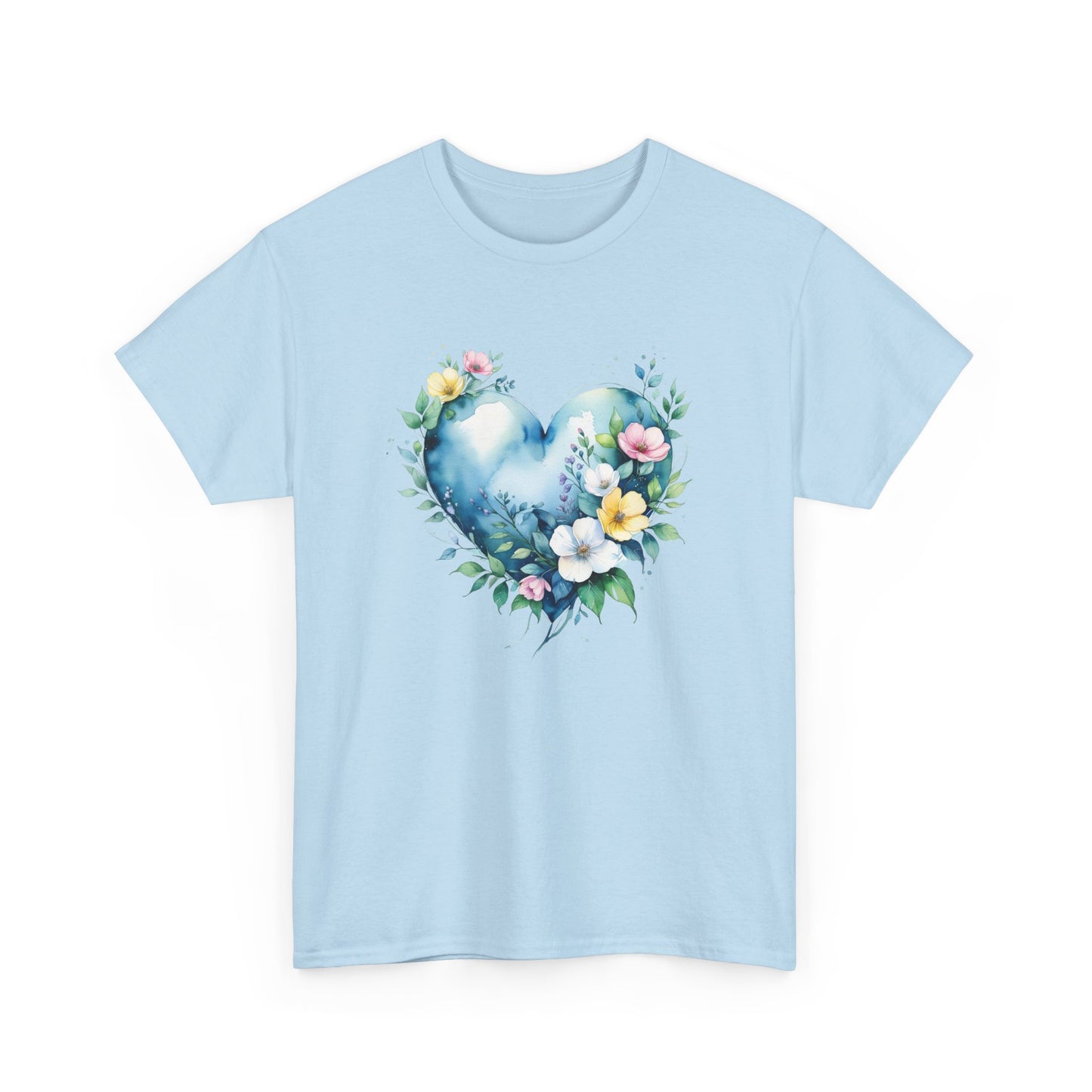 Floral Heart Unisex Tee | Botanical Graphic Tee, Gift for Her, Spring Fashion, Love Shirt, Casual Wear