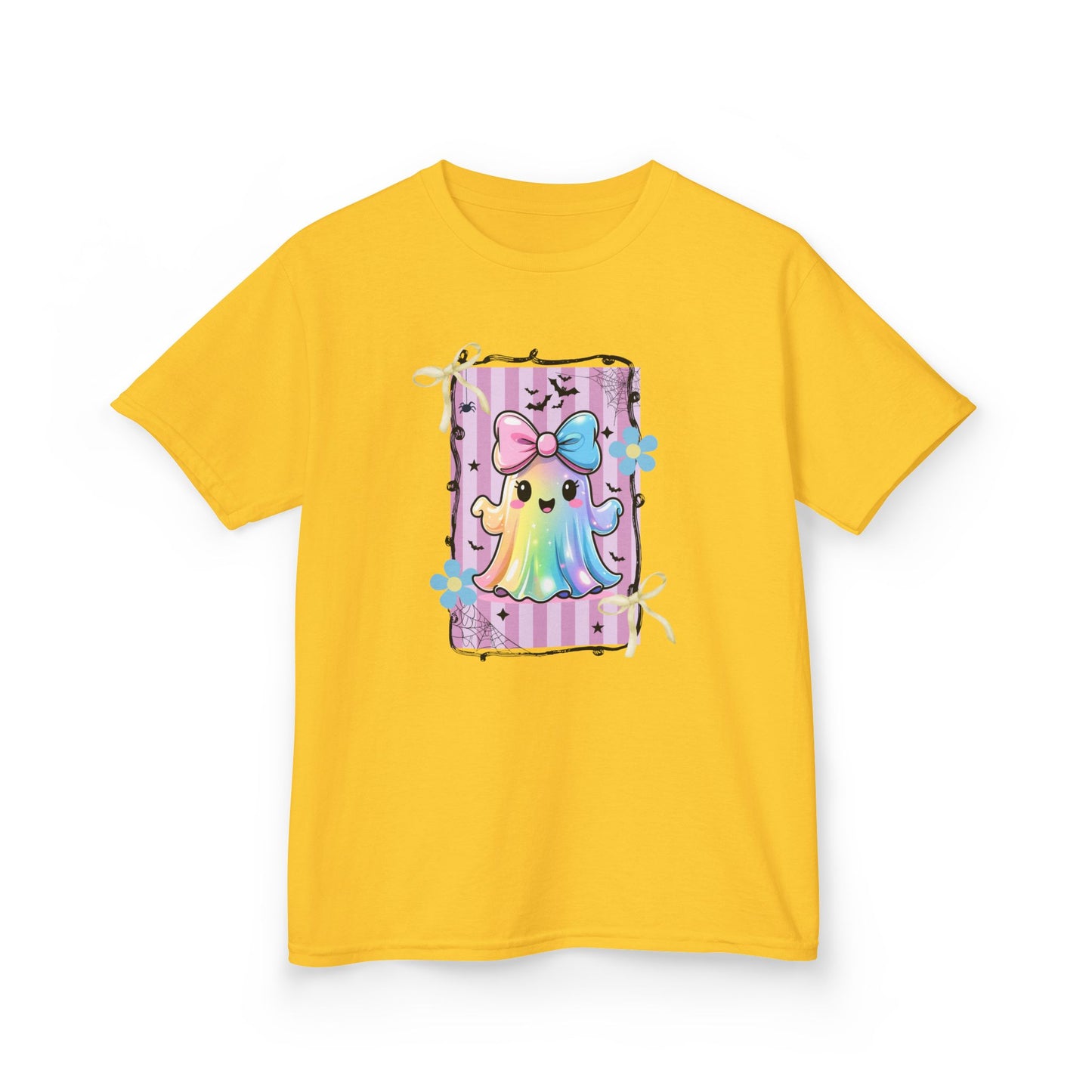 Adorable Rainbow Ghost Kids Tee, Cute T-Shirt, Fun Kids Clothing, Birthday Gift, Rainbow Tee, Kawaii Style