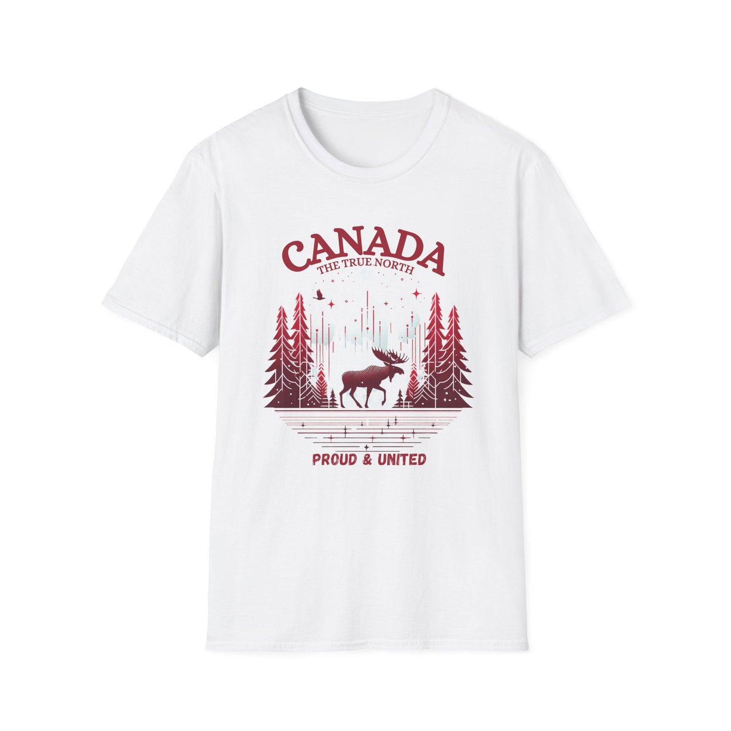 Canada Proud Unisex T-Shirt, Softstyle Tee, Moose Graphic Shirt, Nature Lover Gift, Canada Day Apparel