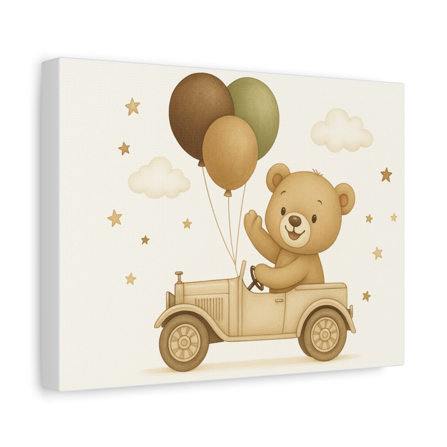 Adorable Bear Canvas Art Print, Kids Room Decor, Nursery Wall Art, Baby Shower Gift, Whimsical Home Accent, Animal Themed Decor