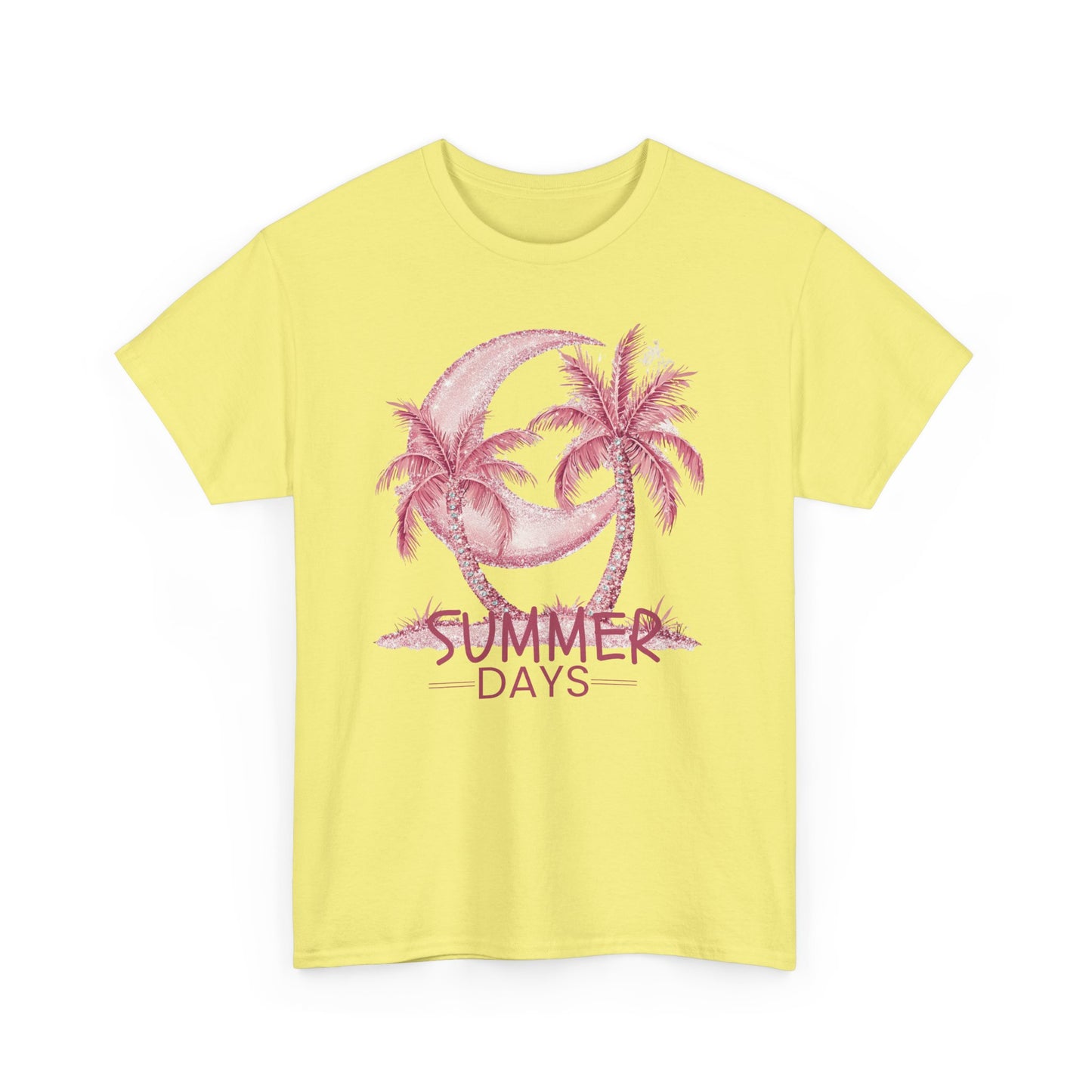 Summer Days Unisex Heavy Cotton Tee, Beach Vibes T-Shirt, Casual Wear, Gift for Him/Her, Summer Party Top, Vacation Shirt