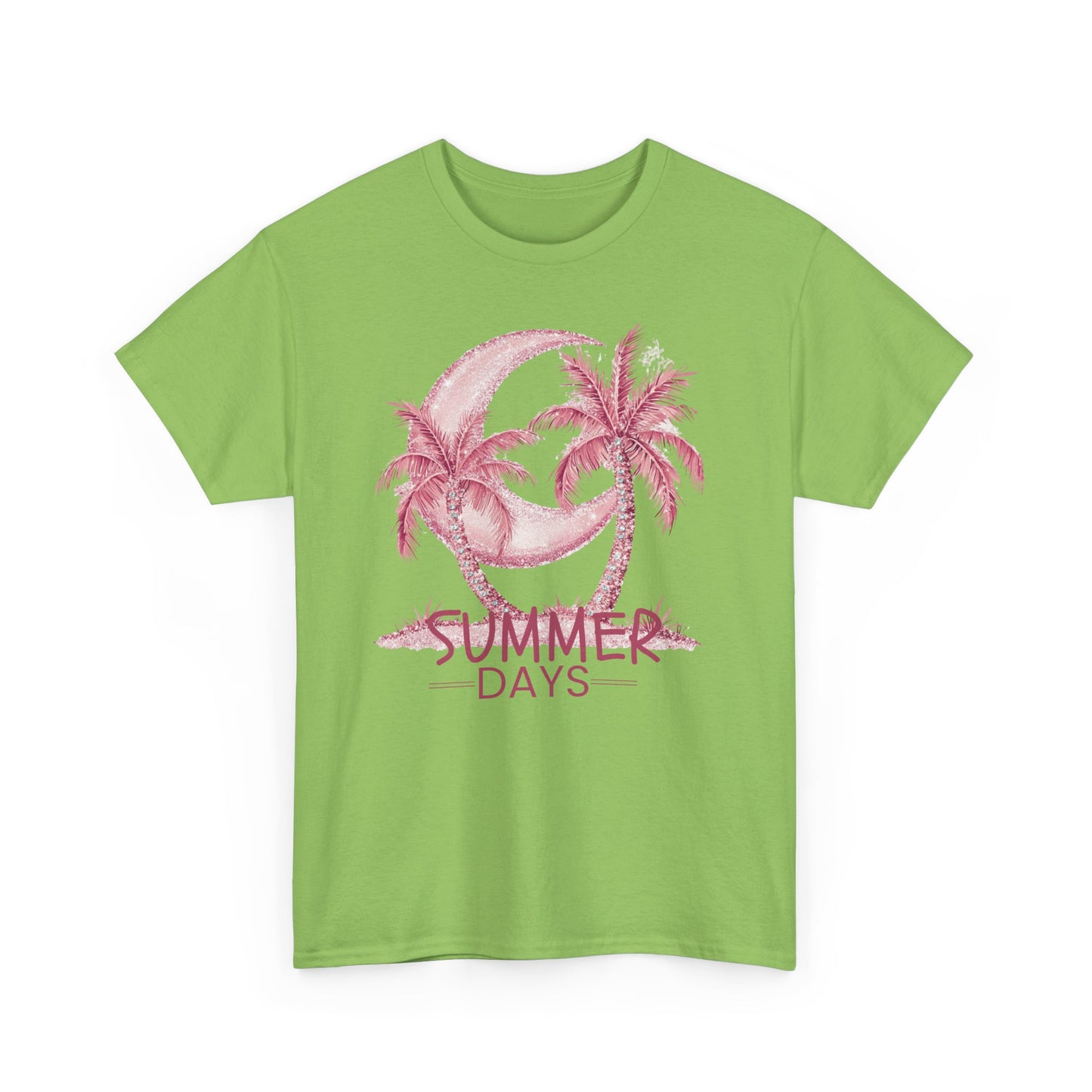 Summer Days Unisex Heavy Cotton Tee, Beach Vibes T-Shirt, Casual Wear, Gift for Him/Her, Summer Party Top, Vacation Shirt