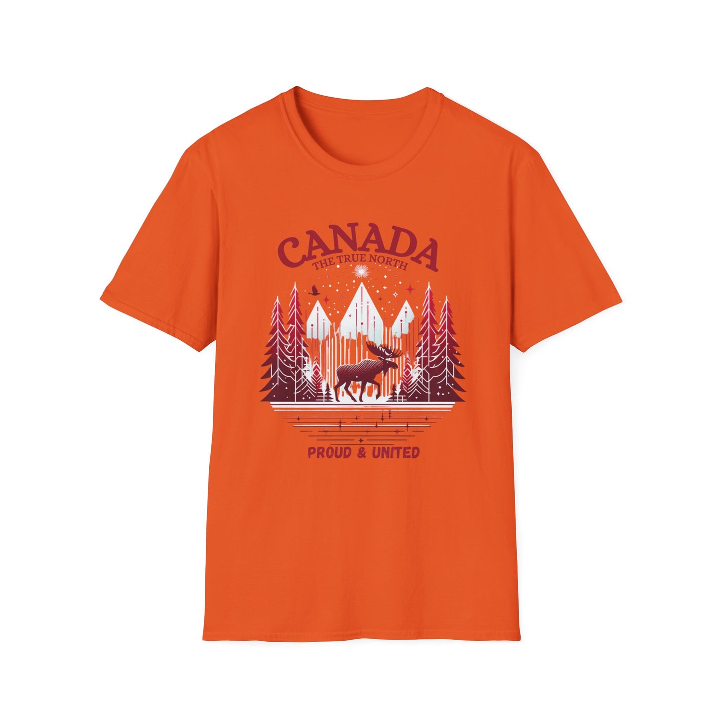 Canada Proud Unisex T-Shirt, Softstyle Tee, Moose Graphic Shirt, Nature Lover Gift, Canada Day Apparel