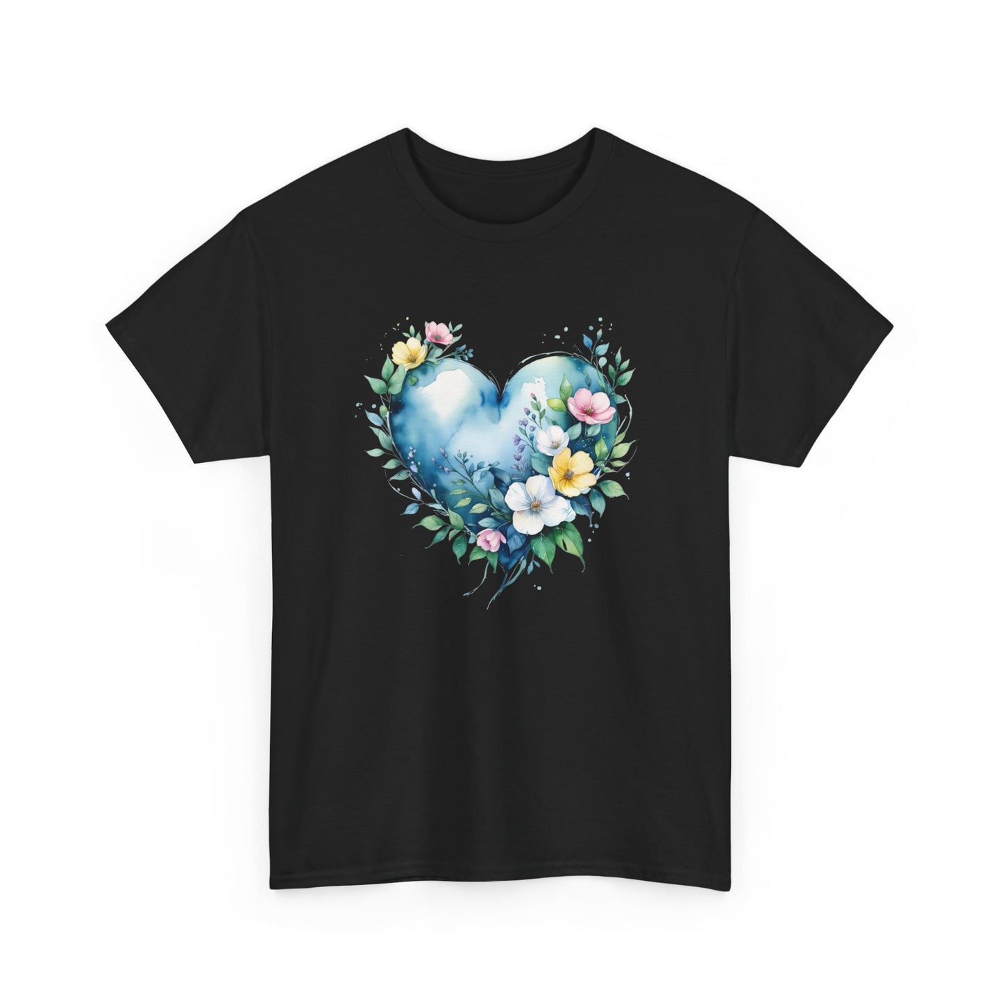 Floral Heart Unisex Tee | Botanical Graphic Tee, Gift for Her, Spring Fashion, Love Shirt, Casual Wear