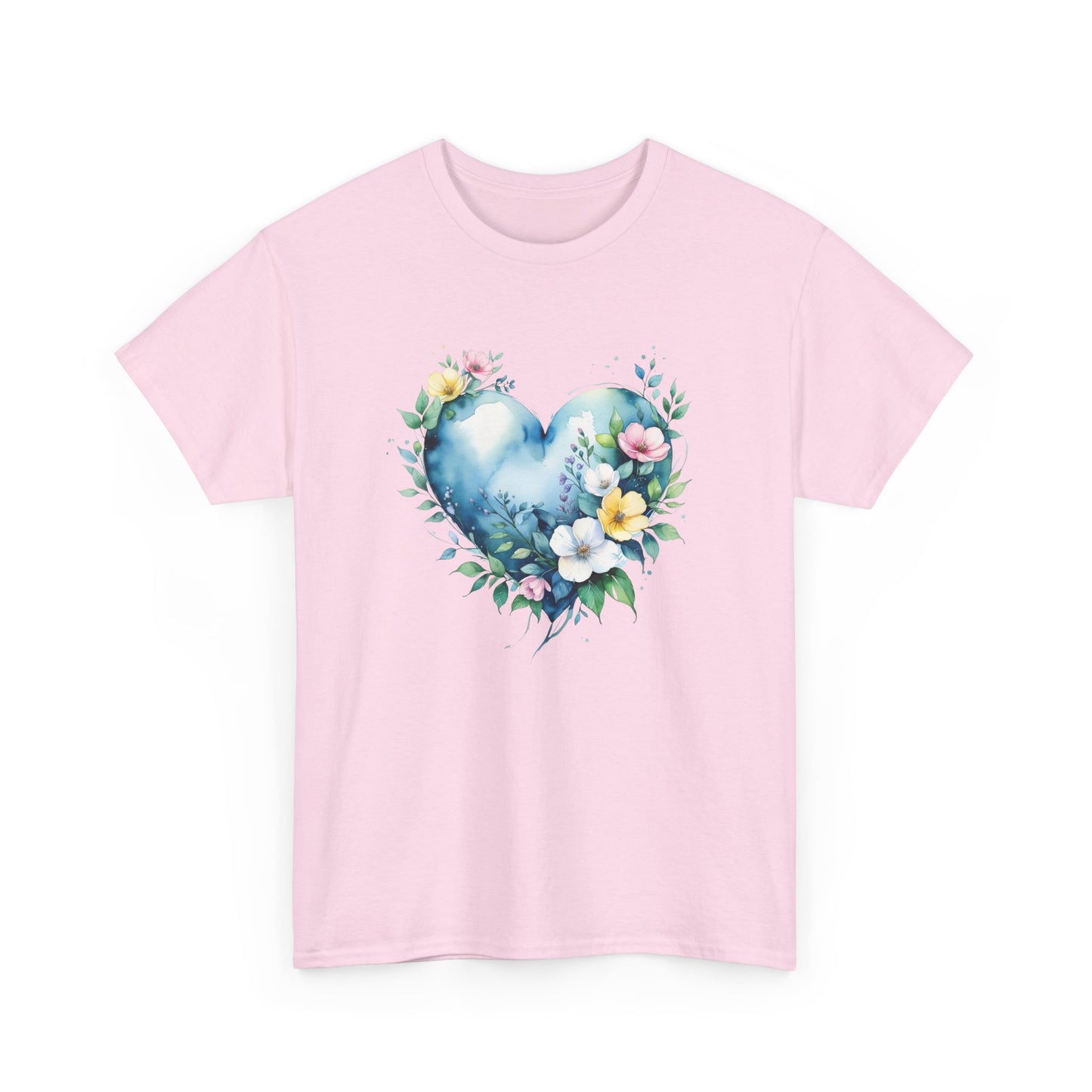 Floral Heart Unisex Tee | Botanical Graphic Tee, Gift for Her, Spring Fashion, Love Shirt, Casual Wear