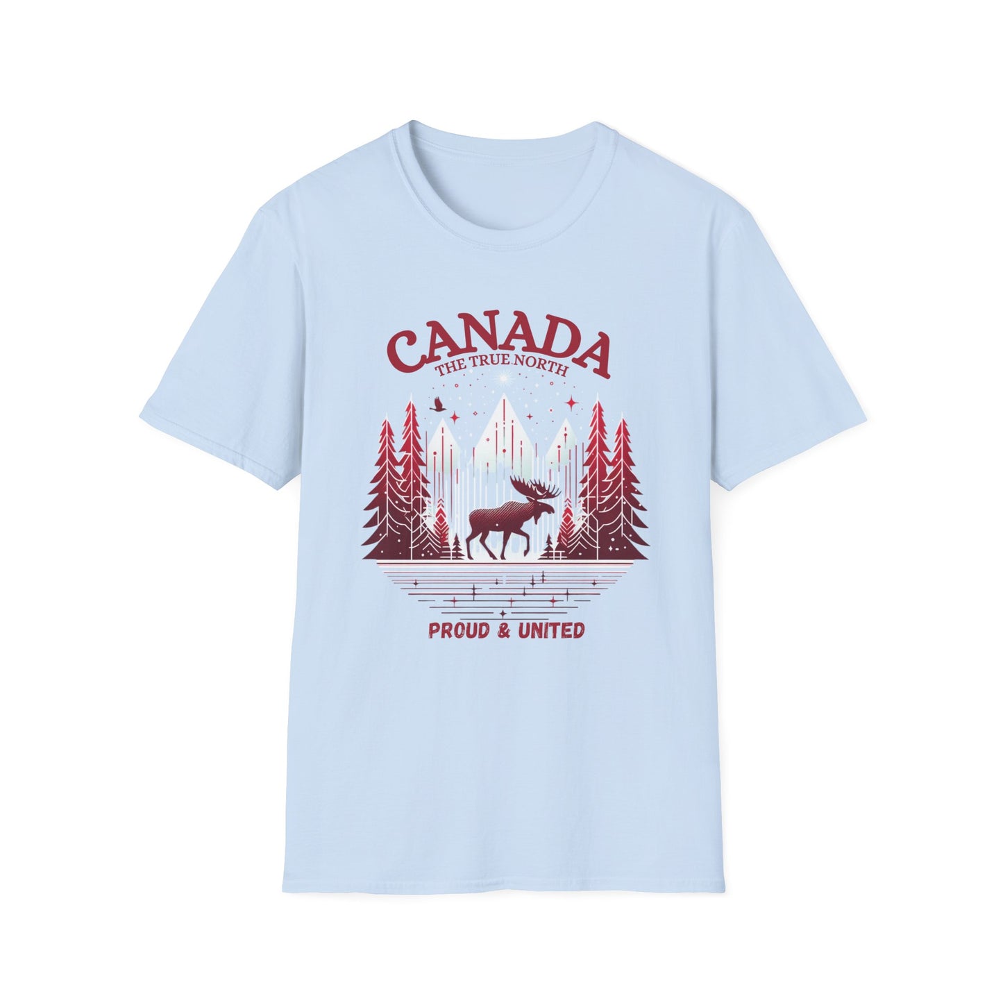 Canada Proud Unisex T-Shirt, Softstyle Tee, Moose Graphic Shirt, Nature Lover Gift, Canada Day Apparel