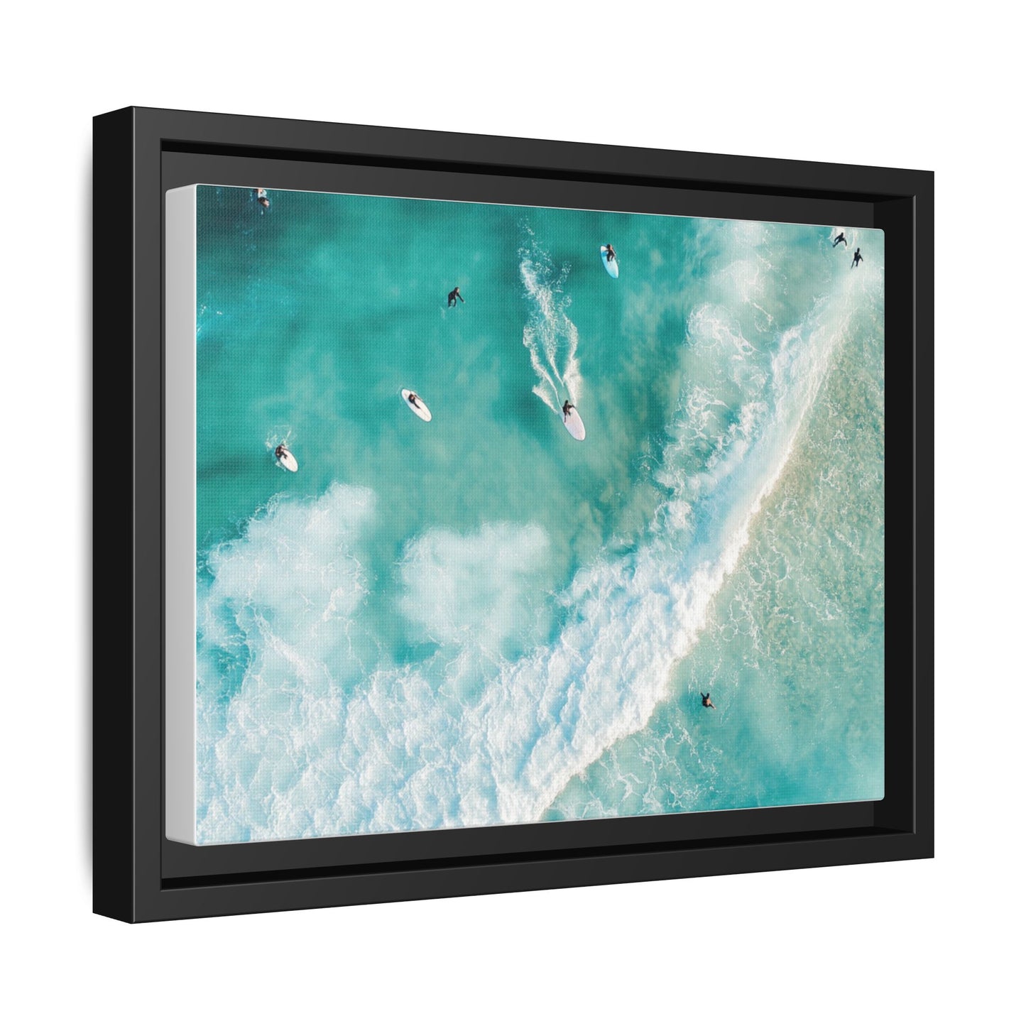 Ocean Wave Art Print, Multi-color Framed Canvas, Home Decor, Beach House Wall Art, Surfer Gift, Ocean Photography