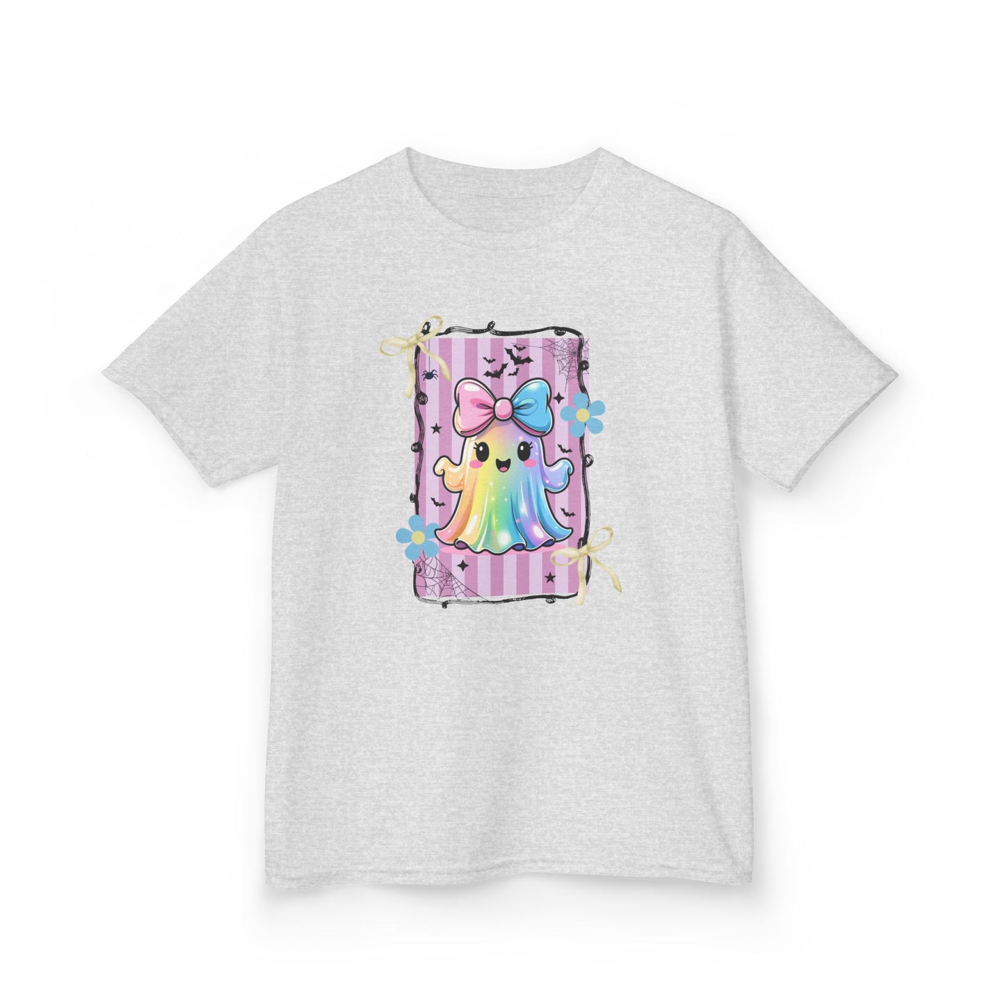Adorable Rainbow Ghost Kids Tee, Cute T-Shirt, Fun Kids Clothing, Birthday Gift, Rainbow Tee, Kawaii Style