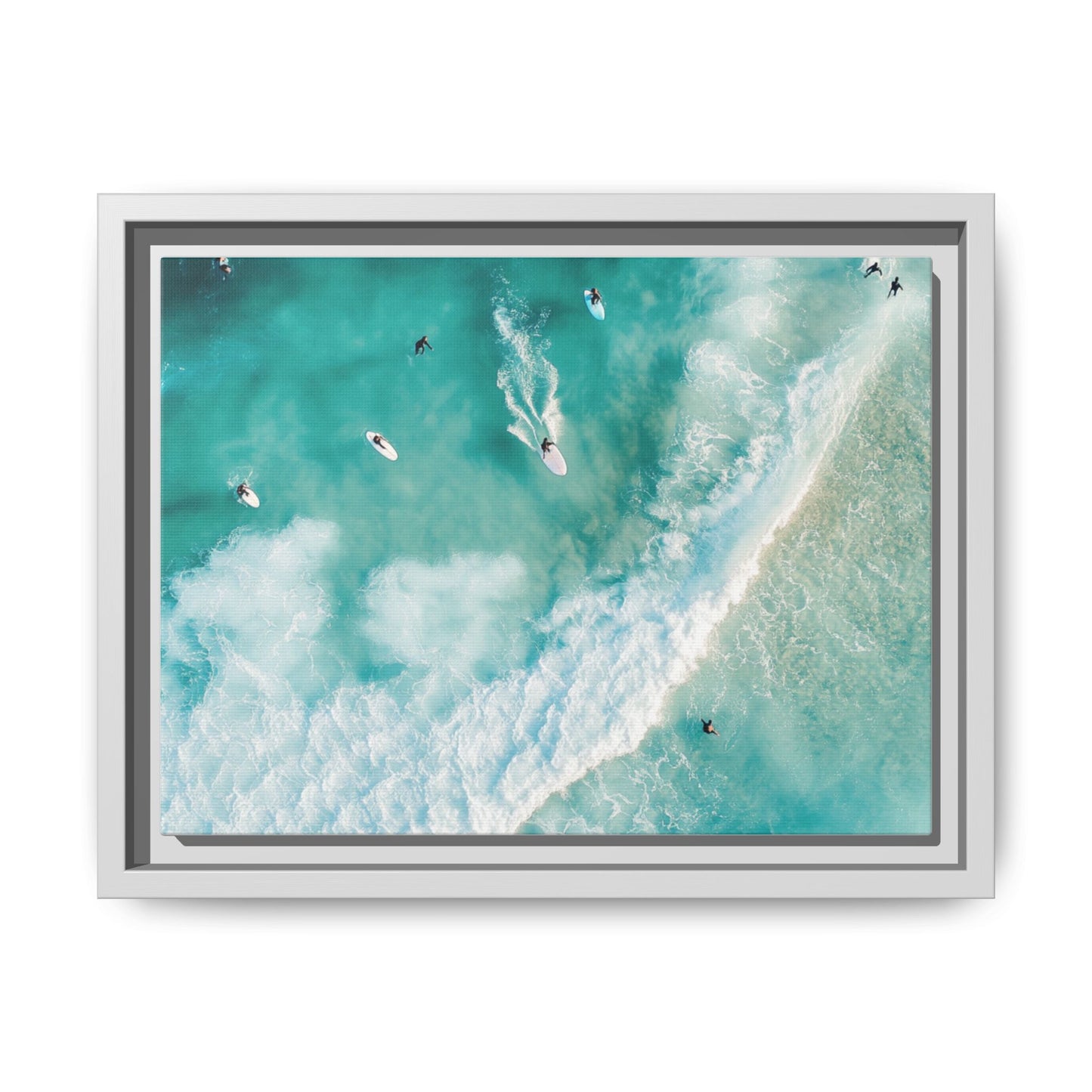 Ocean Wave Art Print, Multi-color Framed Canvas, Home Decor, Beach House Wall Art, Surfer Gift, Ocean Photography