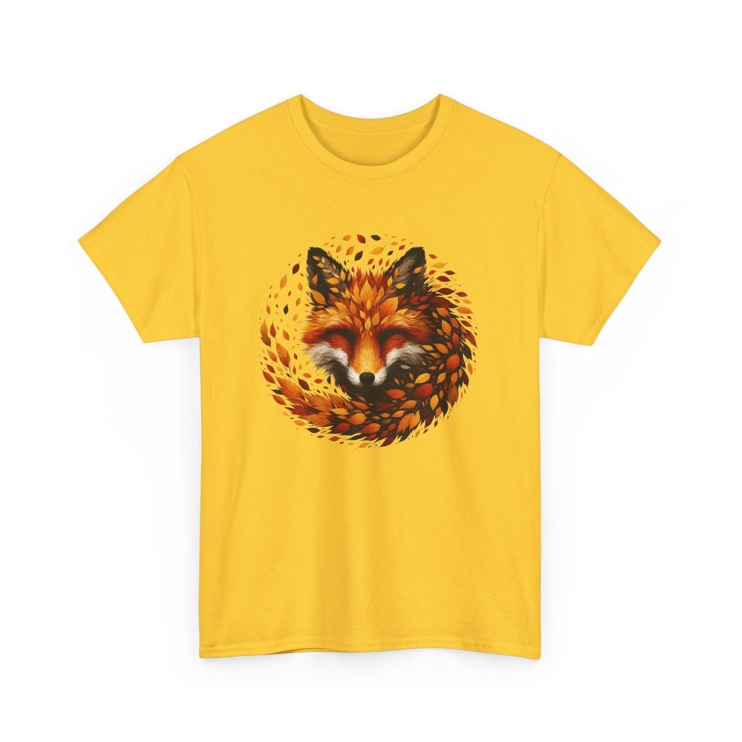 Fox Design Unisex Heavy Cotton Tee, Nature Lover Shirt, Animal Graphic Tee, Fall Apparel, Gift for Wilderness Enthusiasts
