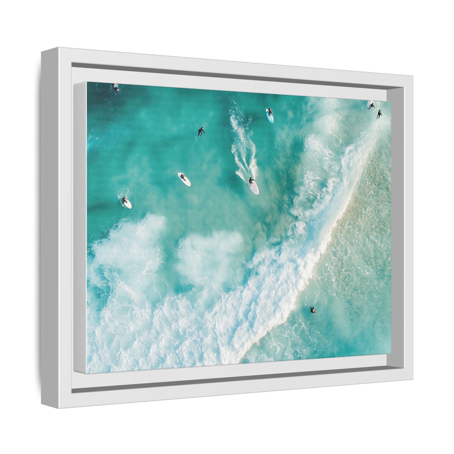 Ocean Wave Art Print, Multi-color Framed Canvas, Home Decor, Beach House Wall Art, Surfer Gift, Ocean Photography