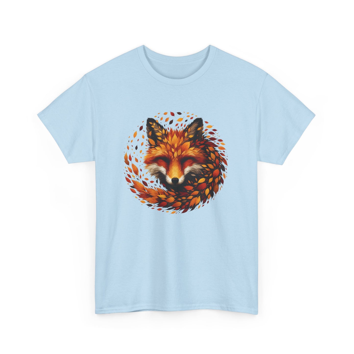 Fox Design Unisex Heavy Cotton Tee, Nature Lover Shirt, Animal Graphic Tee, Fall Apparel, Gift for Wilderness Enthusiasts