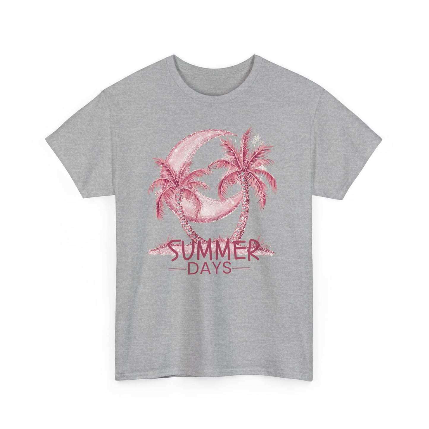 Summer Days Unisex Heavy Cotton Tee, Beach Vibes T-Shirt, Casual Wear, Gift for Him/Her, Summer Party Top, Vacation Shirt