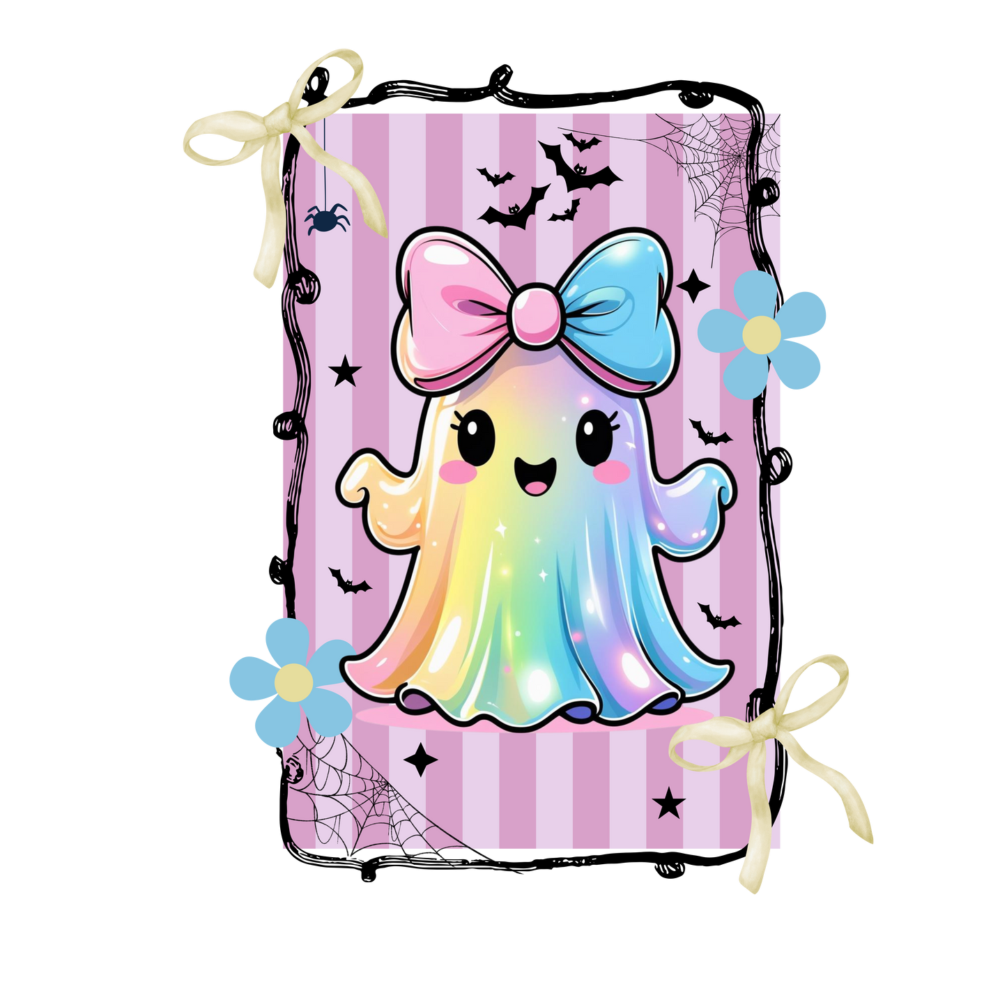 Adorable Rainbow Ghost Kids Tee, Cute T-Shirt, Fun Kids Clothing, Birthday Gift, Rainbow Tee, Kawaii Style