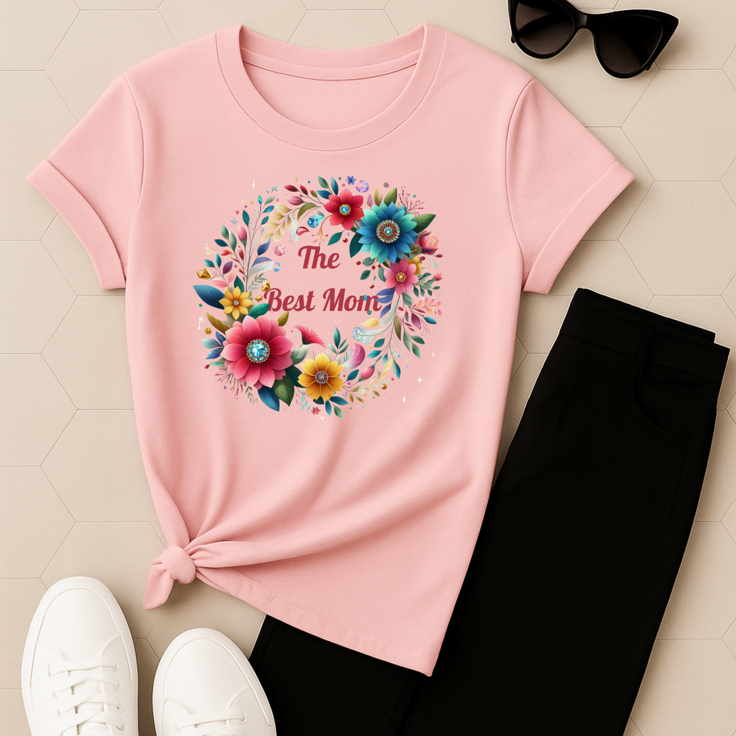 Floral Mother's Day Tee, Gift for Mom, Birthday Present, Unisex Cotton Shirt, Casual Wear, Family Reunion, Unique Floral Design