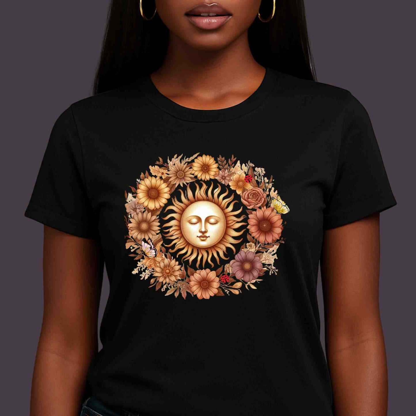 Sunflower Sun Graphic Tee | Vintage Floral Shirt, Casual Wear, Gift for Nature Lovers, Summer Fashion, Boho Style