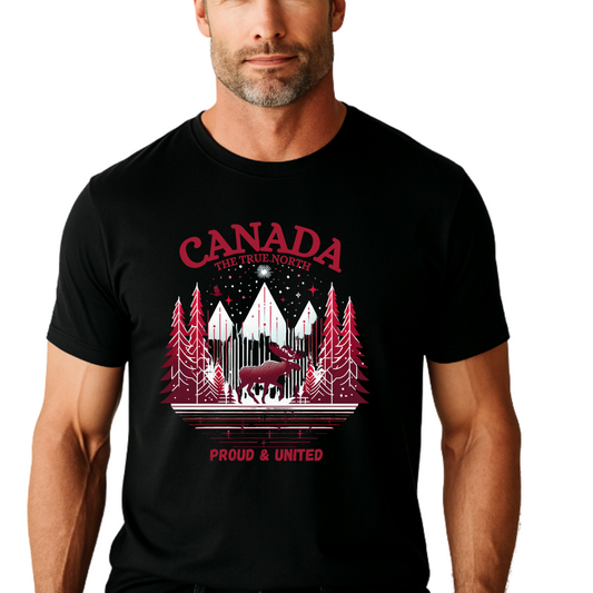 Canada Proud Unisex T-Shirt, Softstyle Tee, Moose Graphic Shirt, Nature Lover Gift, Canada Day Apparel