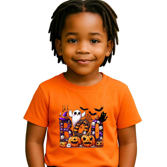 Halloween Boo Unisex Heavy Cotton Tee, Spooky T-Shirt, Fall Apparel, Halloween Costume Tee, Ghost Design Shirt, Pumpkin Graphic Tee