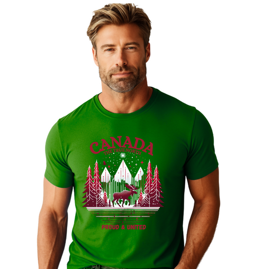 Canada Proud Unisex T-Shirt, Softstyle Tee, Moose Graphic Shirt, Nature Lover Gift, Canada Day Apparel