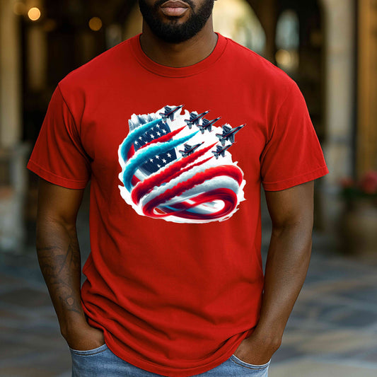 Patriotic Unisex Heavy Cotton Tee - Star-Spangled Americana T-Shirt, Fourth of July, Independence Day, Summer Barbecue