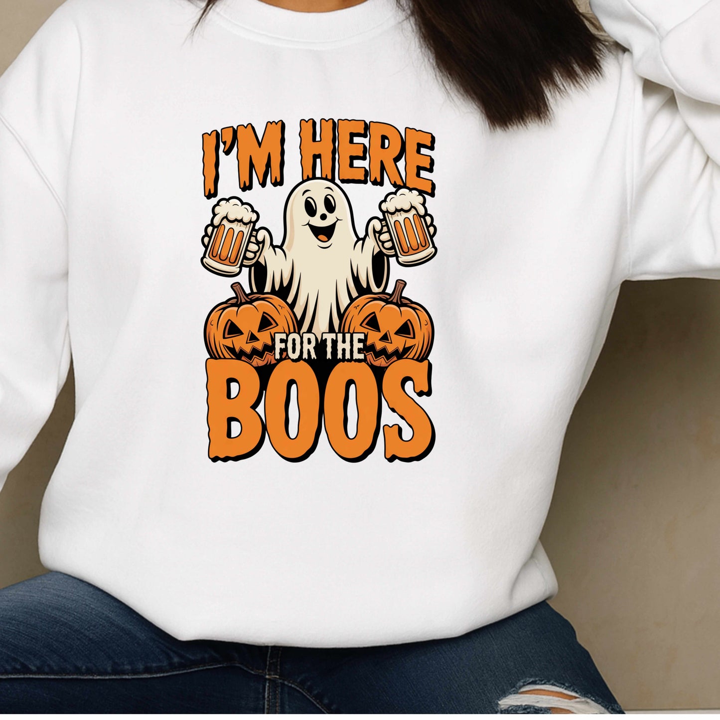 Halloween Unisex Long Sleeve Tee - I'm Here for the Boos