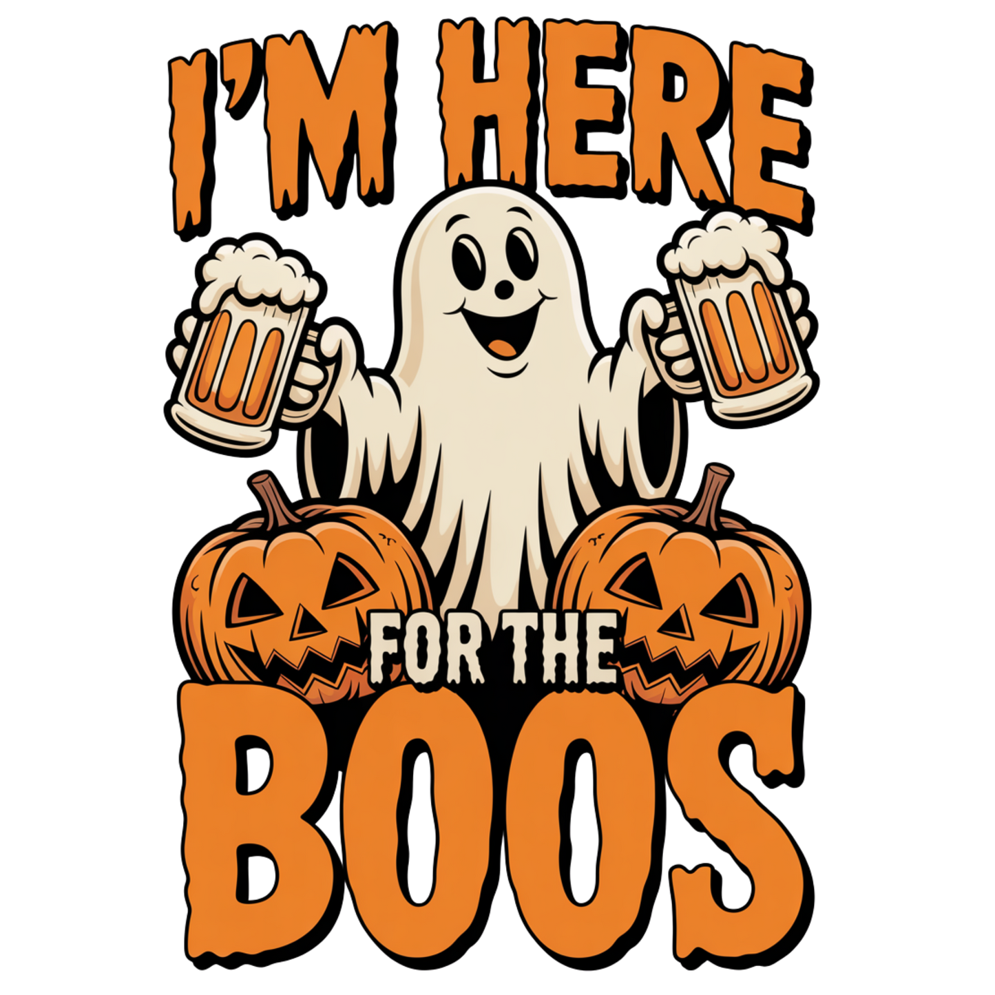 Halloween Unisex Long Sleeve Tee - I'm Here for the Boos