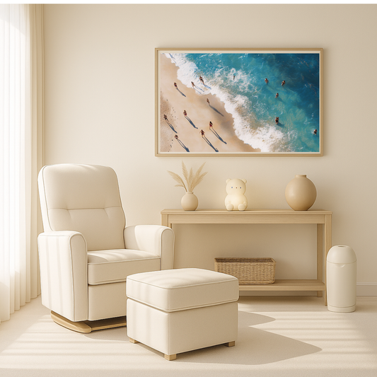 Framed Beach Canvas Print | Coastal Decor, Wall Art, Ocean Photography, Gift for Beach Lovers, Living Room Decor