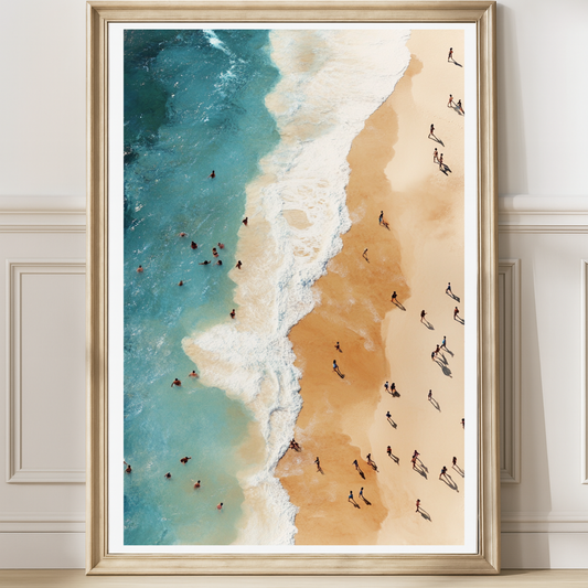 Coastal Serenity Framed Canvas Art, Wall Decor for Beach Lovers, Ocean Photography, Home Decor, Gift for Nature Enthusiasts