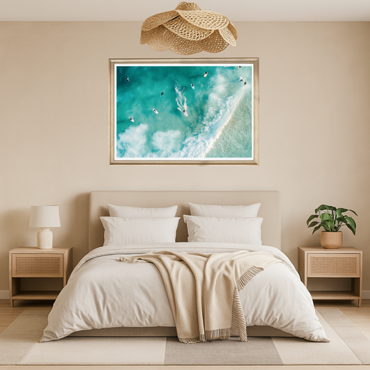 Ocean Wave Art Print, Multi-color Framed Canvas, Home Decor, Beach House Wall Art, Surfer Gift, Ocean Photography