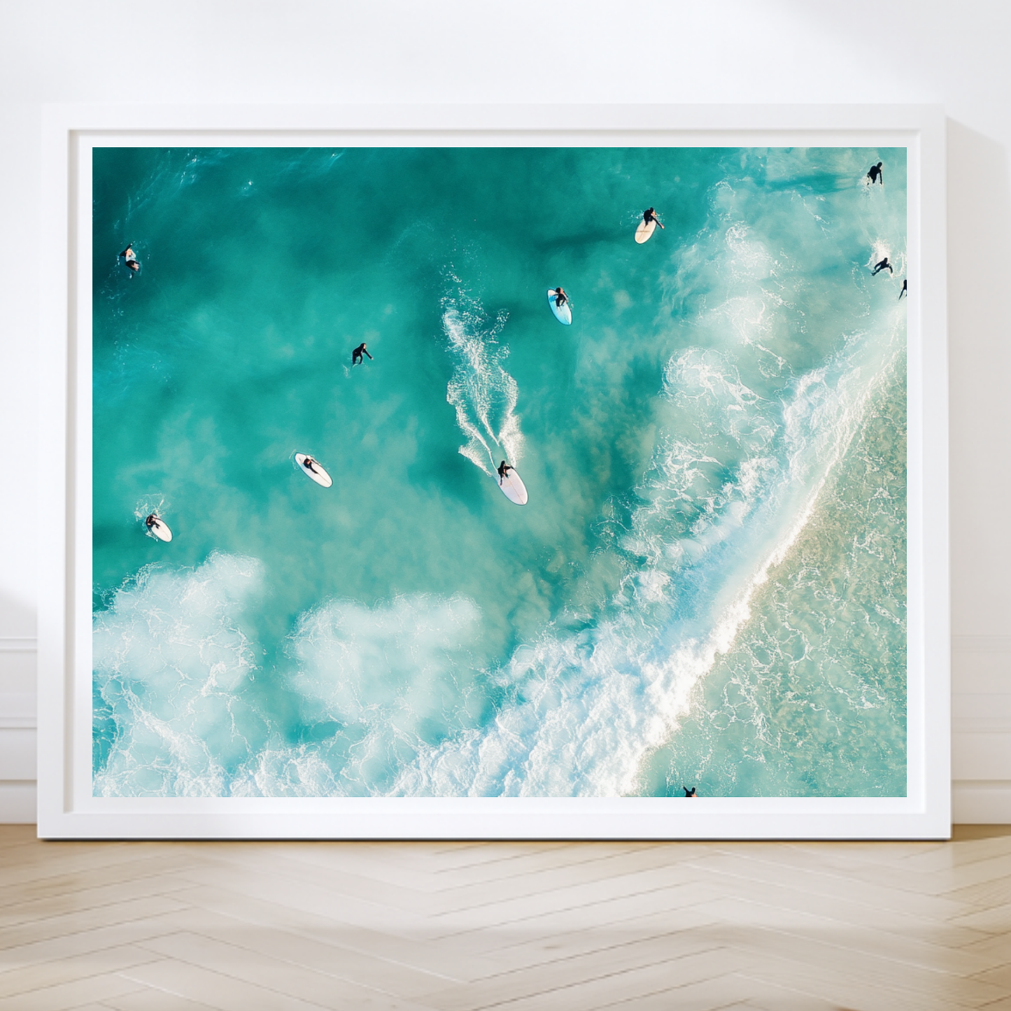 Ocean Wave Art Print, Multi-color Framed Canvas, Home Decor, Beach House Wall Art, Surfer Gift, Ocean Photography