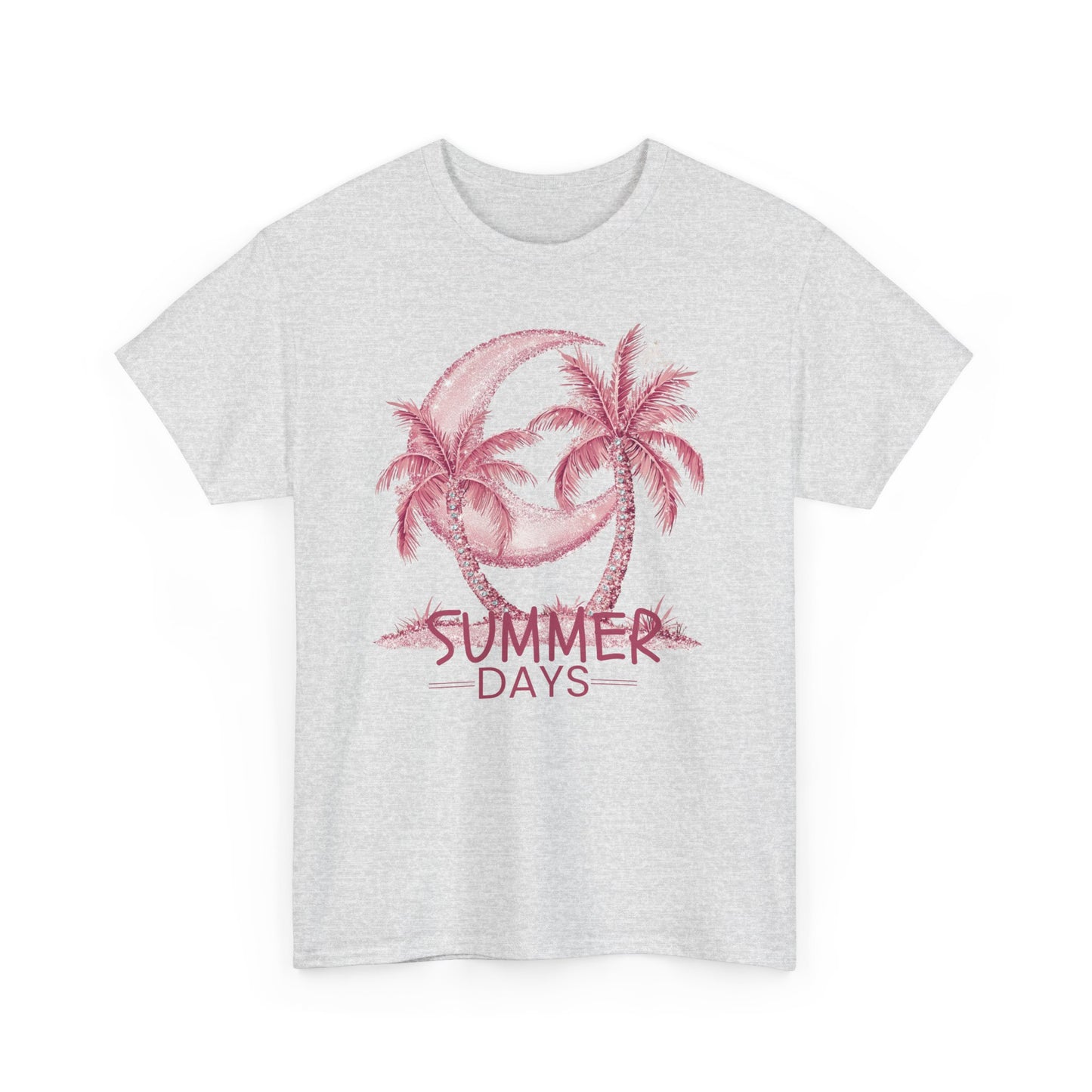Summer Days Unisex Heavy Cotton Tee, Beach Vibes T-Shirt, Casual Wear, Gift for Him/Her, Summer Party Top, Vacation Shirt