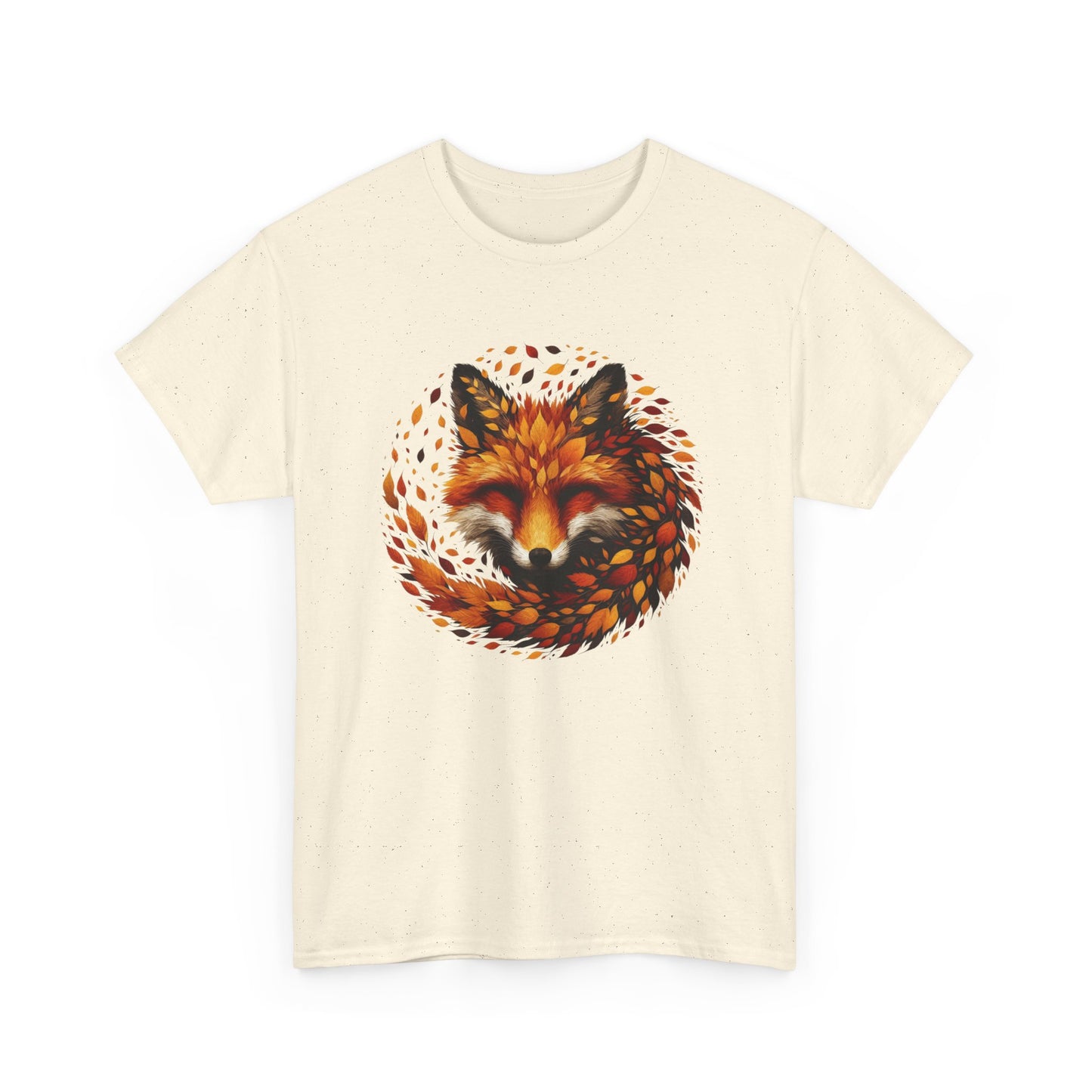 Fox Design Unisex Heavy Cotton Tee, Nature Lover Shirt, Animal Graphic Tee, Fall Apparel, Gift for Wilderness Enthusiasts