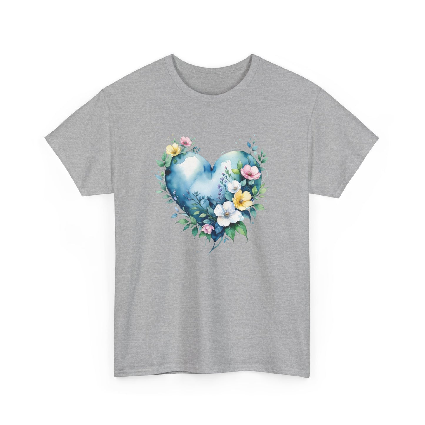 Floral Heart Unisex Tee | Botanical Graphic Tee, Gift for Her, Spring Fashion, Love Shirt, Casual Wear