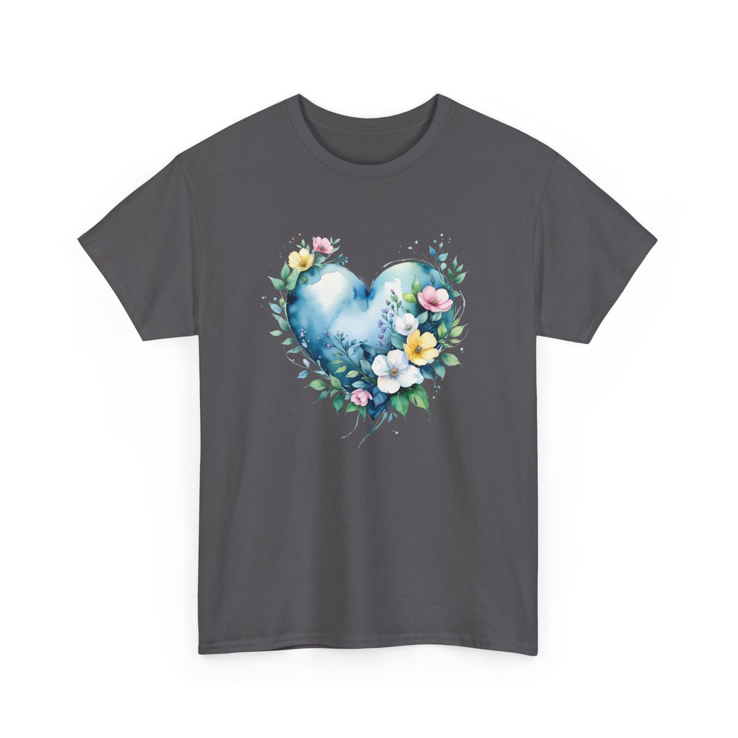 Floral Heart Unisex Tee | Botanical Graphic Tee, Gift for Her, Spring Fashion, Love Shirt, Casual Wear