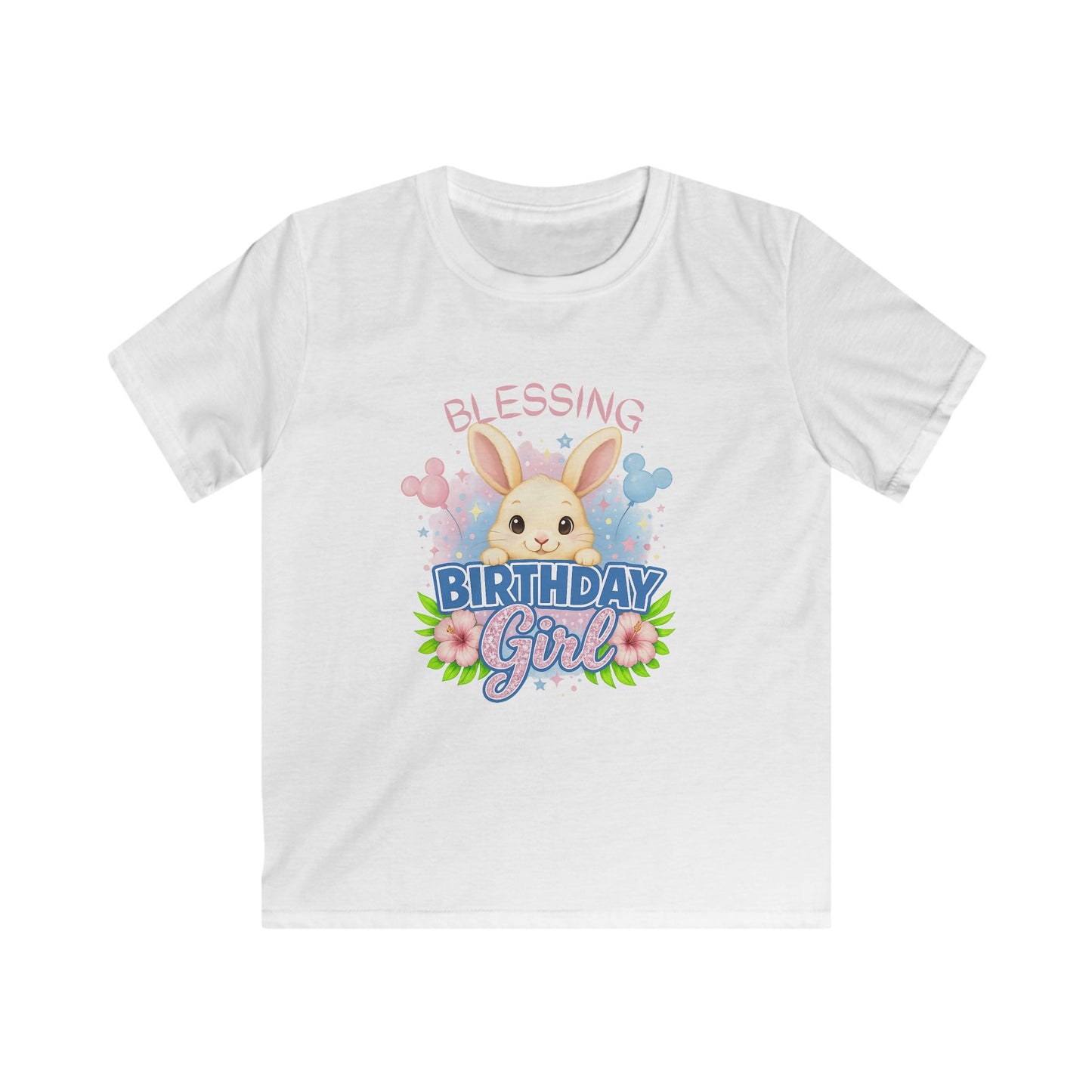 Kids Birthday Tee, Birthday Girl Shirt, Rabbit Graphic Tee, Gift for Kids, Easter Celebration Outfit