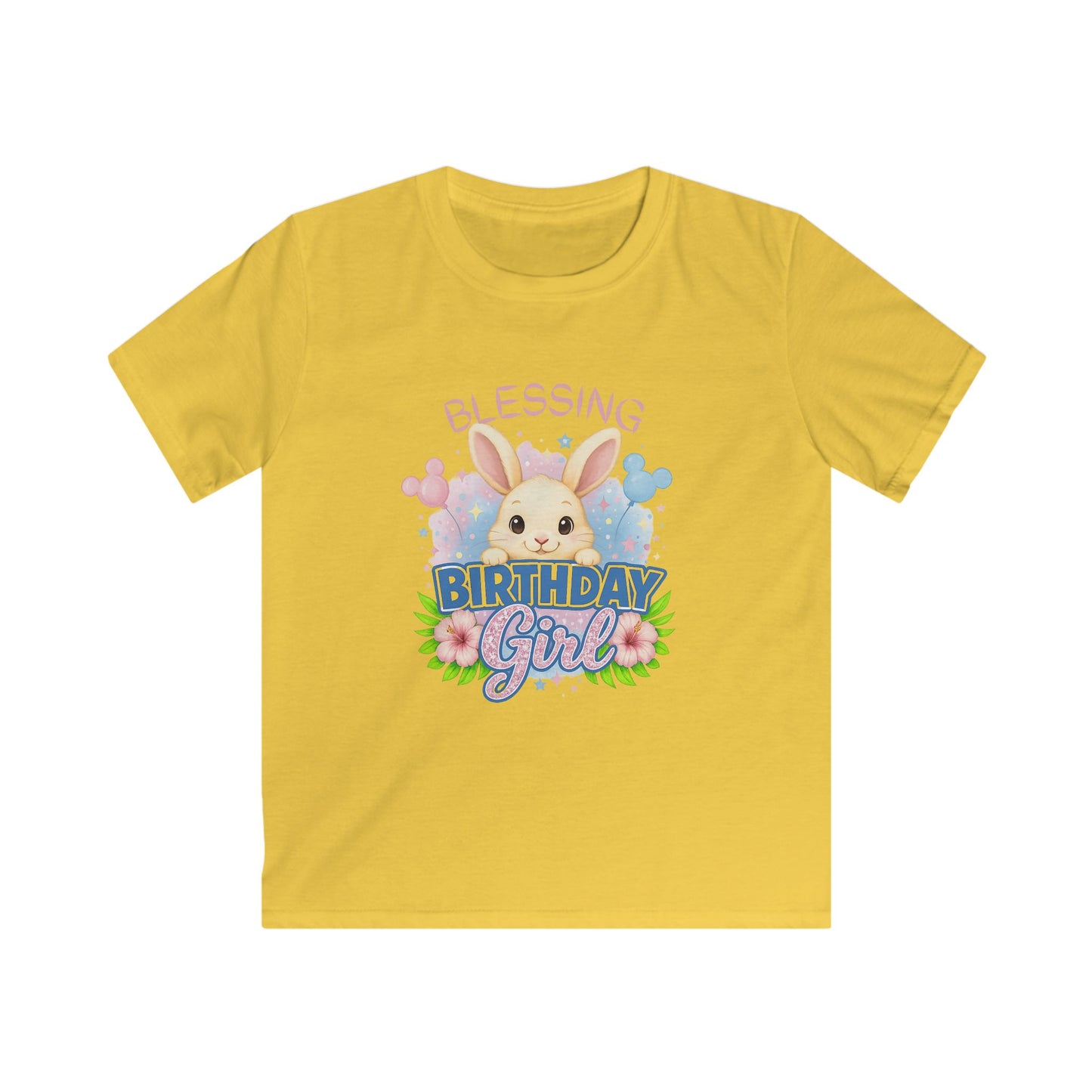 Kids Birthday Tee, Birthday Girl Shirt, Rabbit Graphic Tee, Gift for Kids, Easter Celebration Outfit