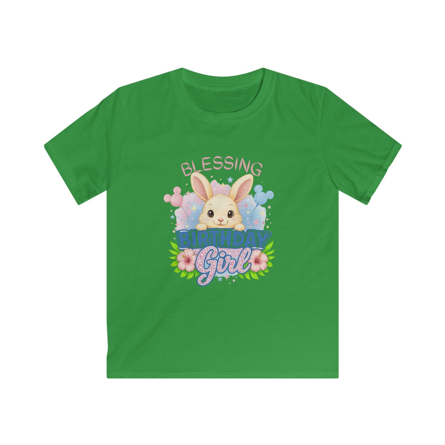 Kids Birthday Tee, Birthday Girl Shirt, Rabbit Graphic Tee, Gift for Kids, Easter Celebration Outfit
