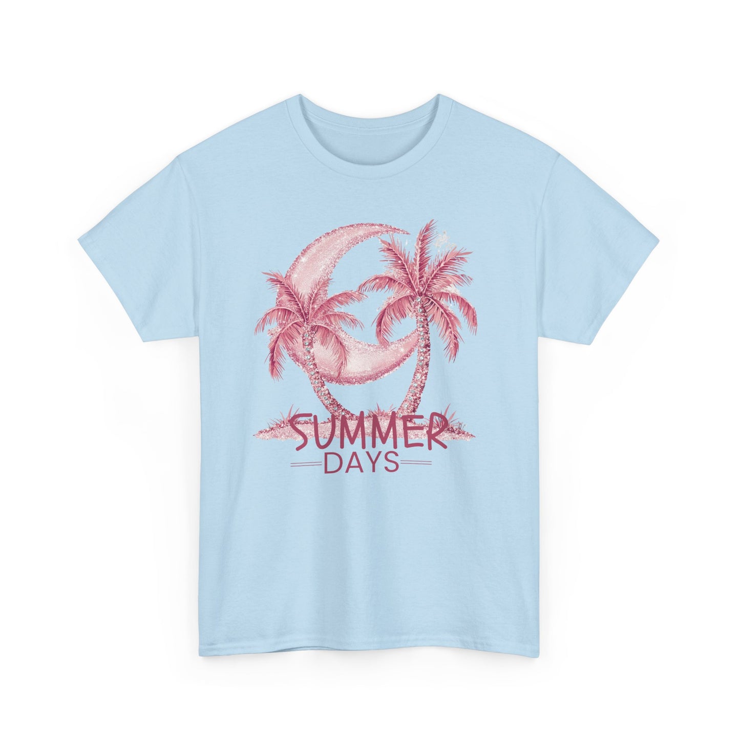 Summer Days Unisex Heavy Cotton Tee, Beach Vibes T-Shirt, Casual Wear, Gift for Him/Her, Summer Party Top, Vacation Shirt