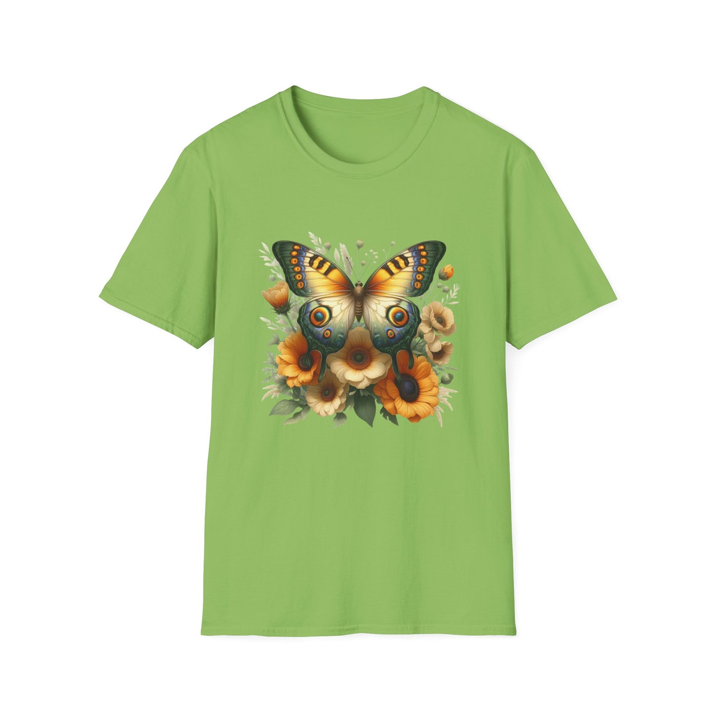 Butterfly Floral Unisex T-Shirt, Nature Lover Shirt, Gift for Her, Summer Wear, Eco-Friendly Fashion