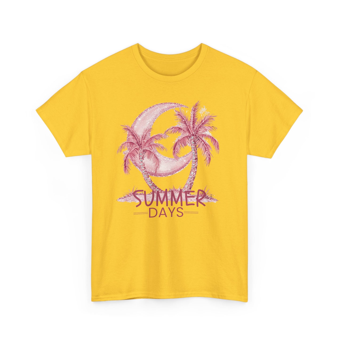 Summer Days Unisex Heavy Cotton Tee, Beach Vibes T-Shirt, Casual Wear, Gift for Him/Her, Summer Party Top, Vacation Shirt