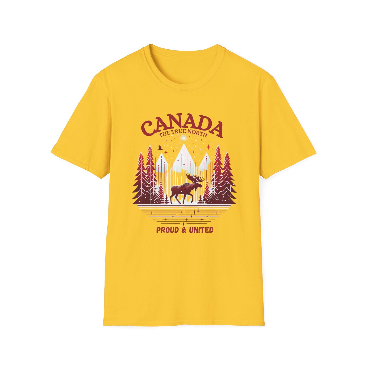 Canada Proud Unisex T-Shirt, Softstyle Tee, Moose Graphic Shirt, Nature Lover Gift, Canada Day Apparel