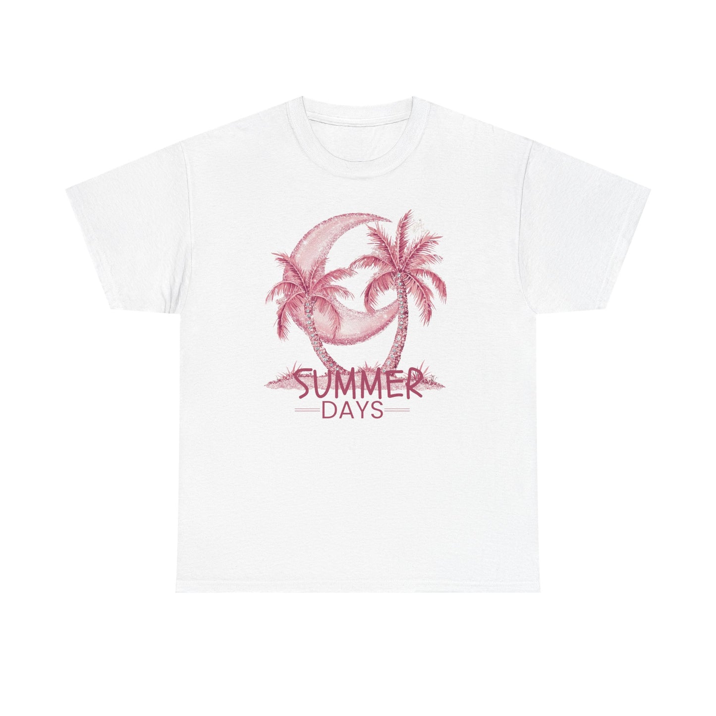 Summer Days Unisex Heavy Cotton Tee, Beach Vibes T-Shirt, Casual Wear, Gift for Him/Her, Summer Party Top, Vacation Shirt