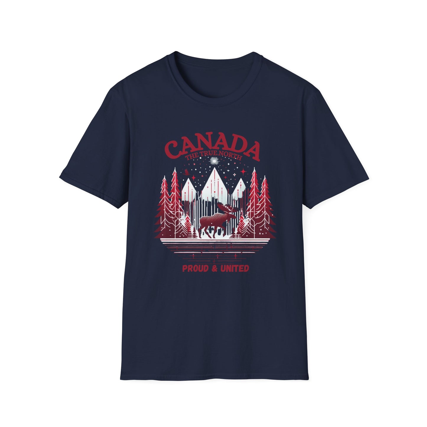 Canada Proud Unisex T-Shirt, Softstyle Tee, Moose Graphic Shirt, Nature Lover Gift, Canada Day Apparel