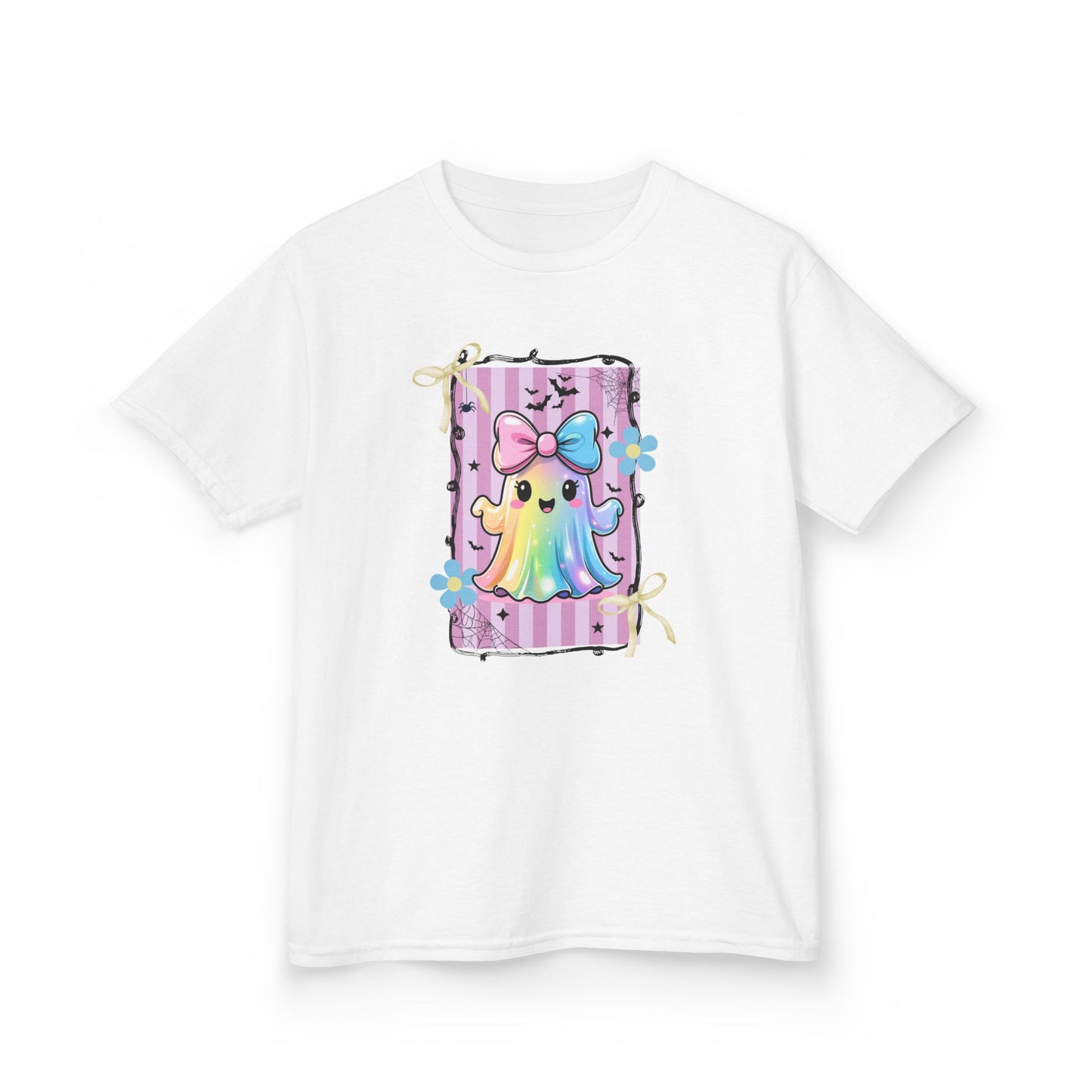 Adorable Rainbow Ghost Kids Tee, Cute T-Shirt, Fun Kids Clothing, Birthday Gift, Rainbow Tee, Kawaii Style